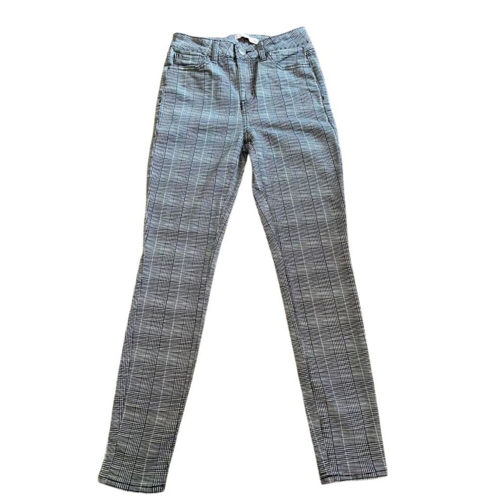 SO! High Rise Plaid Jeggings Stretch Pants Houndstooth Check Pattern Size 3